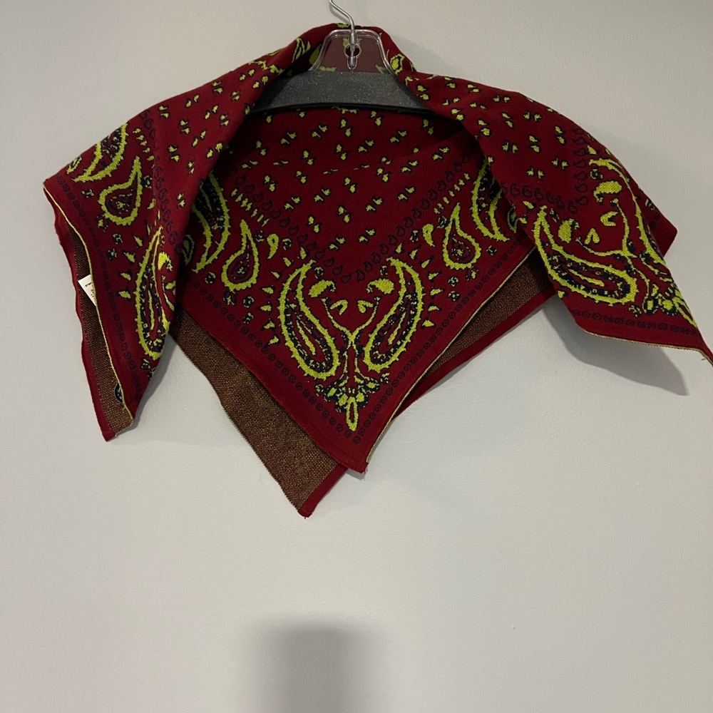 Zara Paisley Bandana Scarf - Red and Green